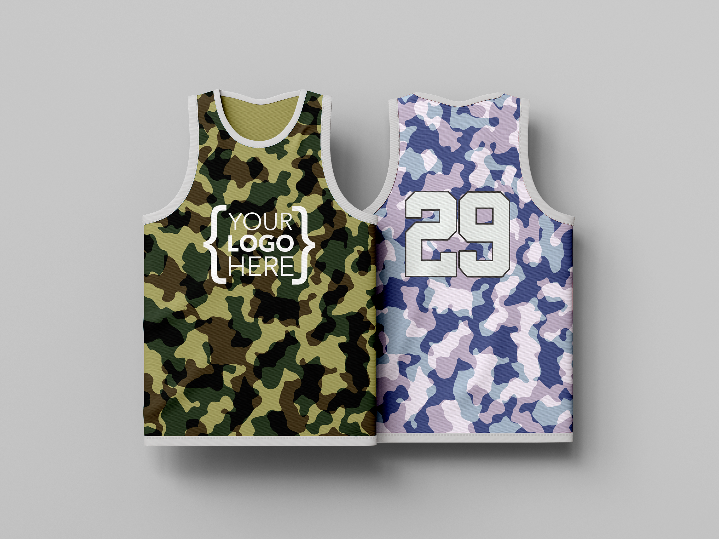 Custom Reversible Basketball Jerseys Home and Away Camouflaged